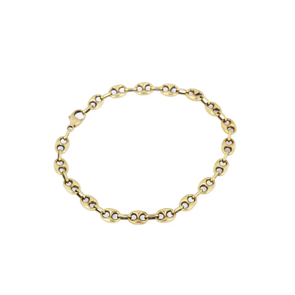 Bracelet en Or jaune 18k - Maille Grains de café