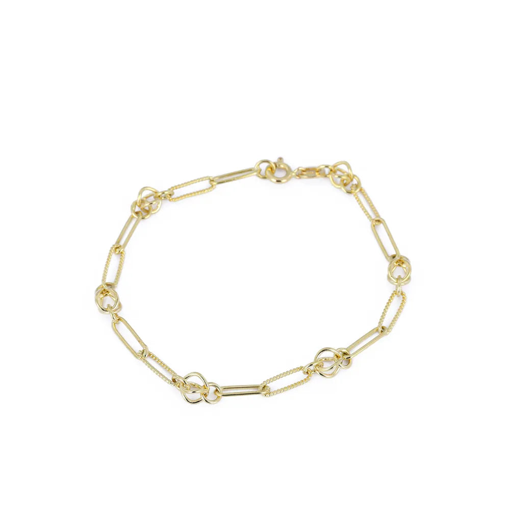 18k Yellow Gold Bracelet - Paperclip Chain
