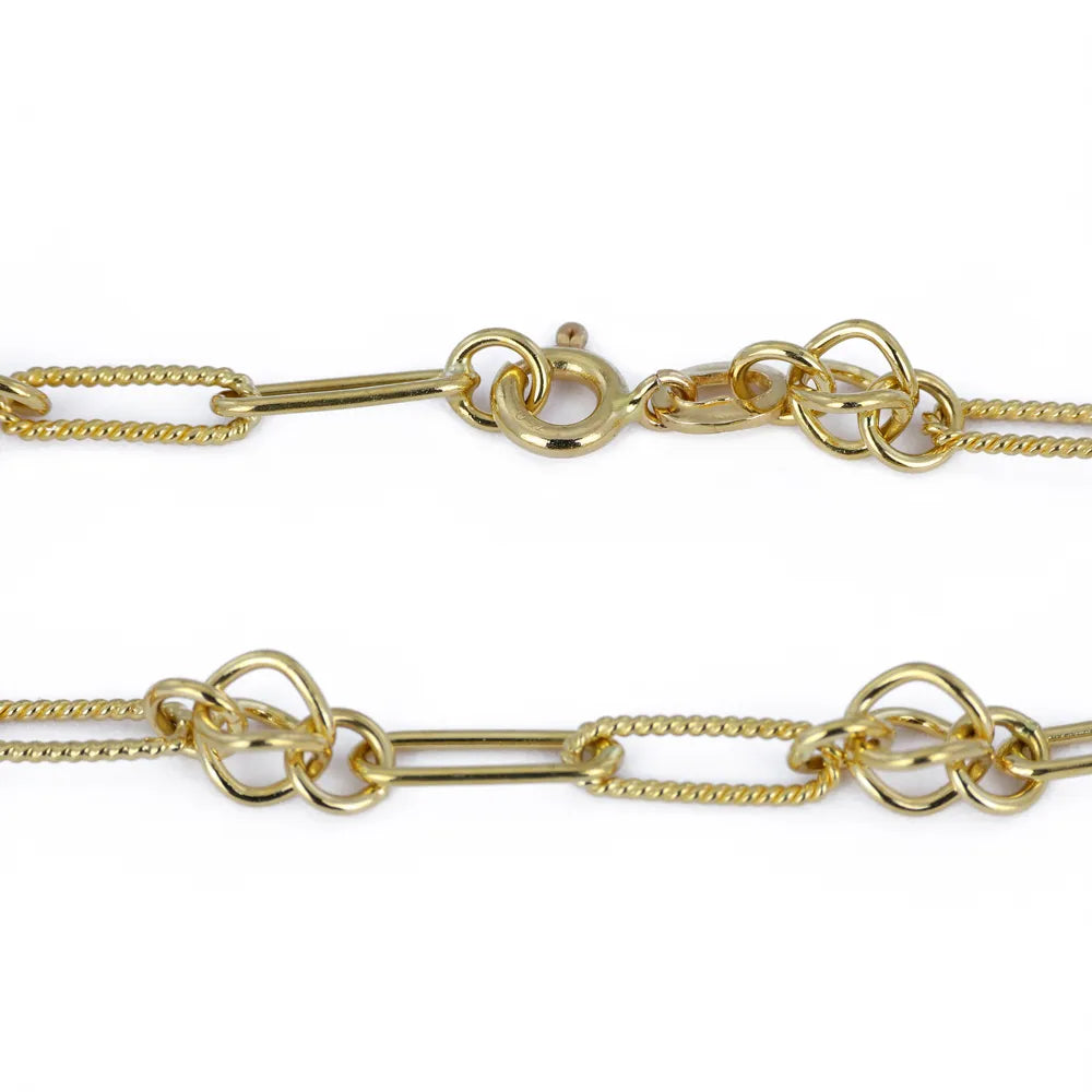 18k Yellow Gold Bracelet - Paperclip Chain