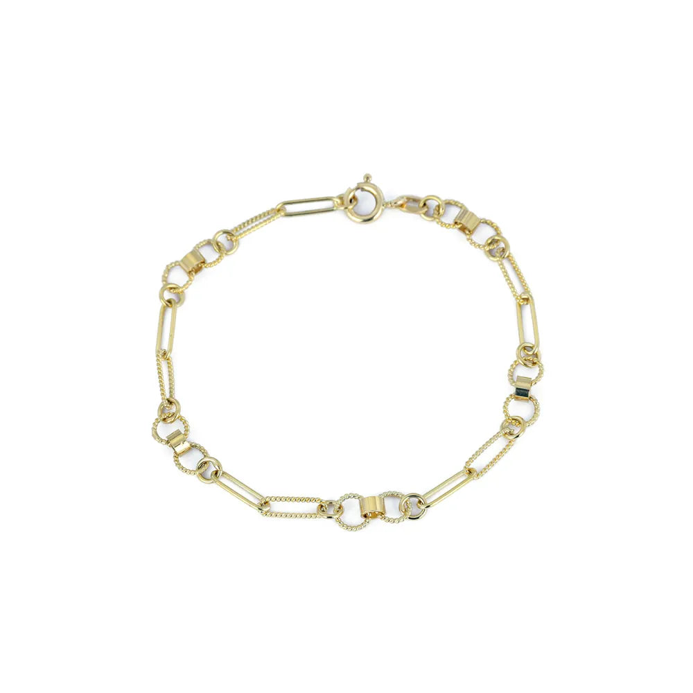 Bracelet en Or jaune 18k - Maille Trombone