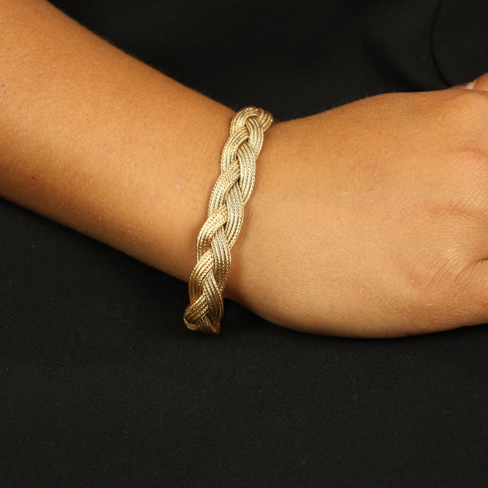 Bracelet en Or jaune 18k - Maille torsadée "tour de poignet"