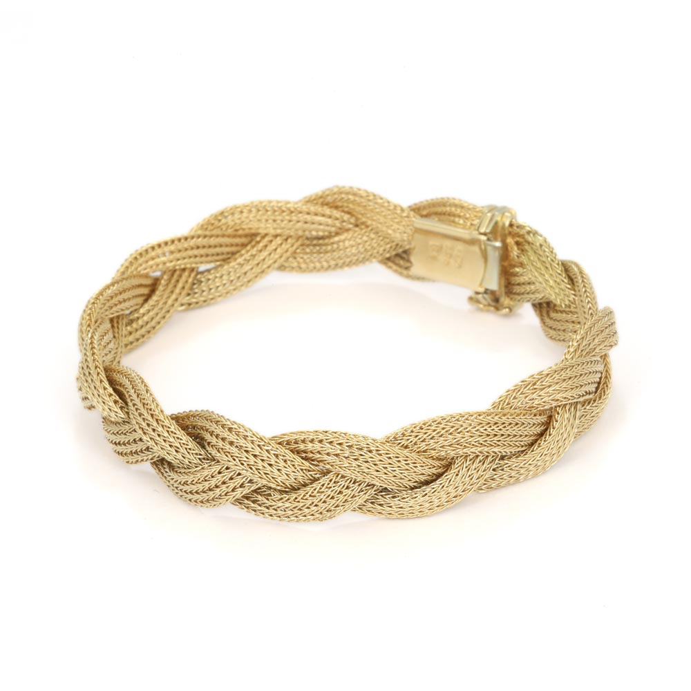 Bracelet en Or jaune 18k - Maille torsadée "tour de poignet"