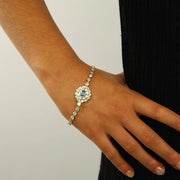 Bracelet en Or jaune 18k avec Spinelle synthétique et Moissanites