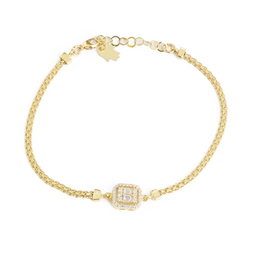 Bracelet en Or jaune 18k avec Zirconium