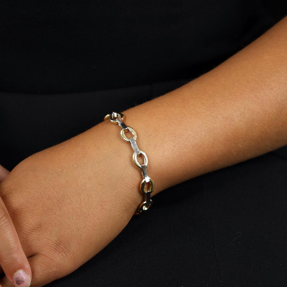 Bracelet en Or jaune et Blanc 14k - Deux Ors
