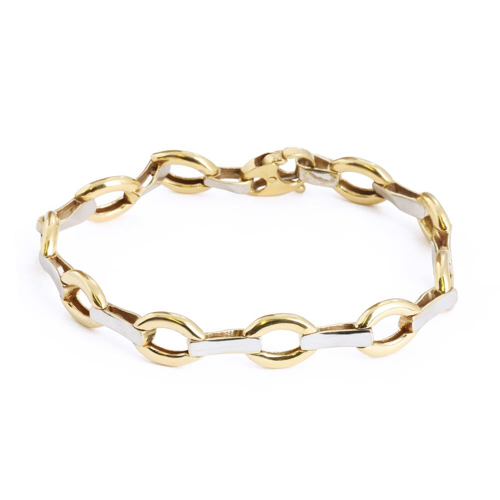 Bracelet en Or jaune et Blanc 14k - Deux Ors