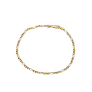 Bracelet en Or jaune et blanc 18k - Maille Figaro