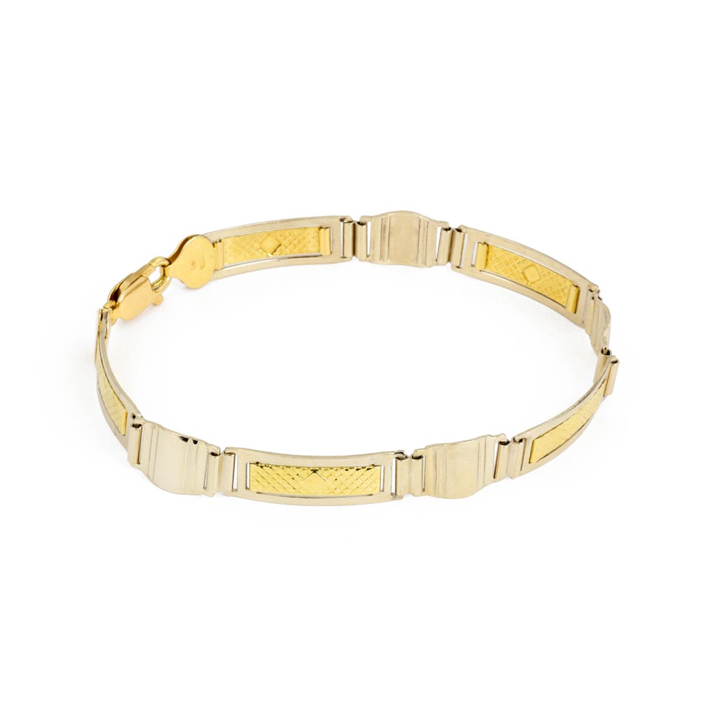 Bracelet en Or jaune et blanc 18k - Style "Italien"