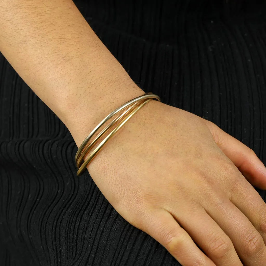 Bracelet en Or jaune, blanc et rose 18k - Style "3 Ors Trinity"