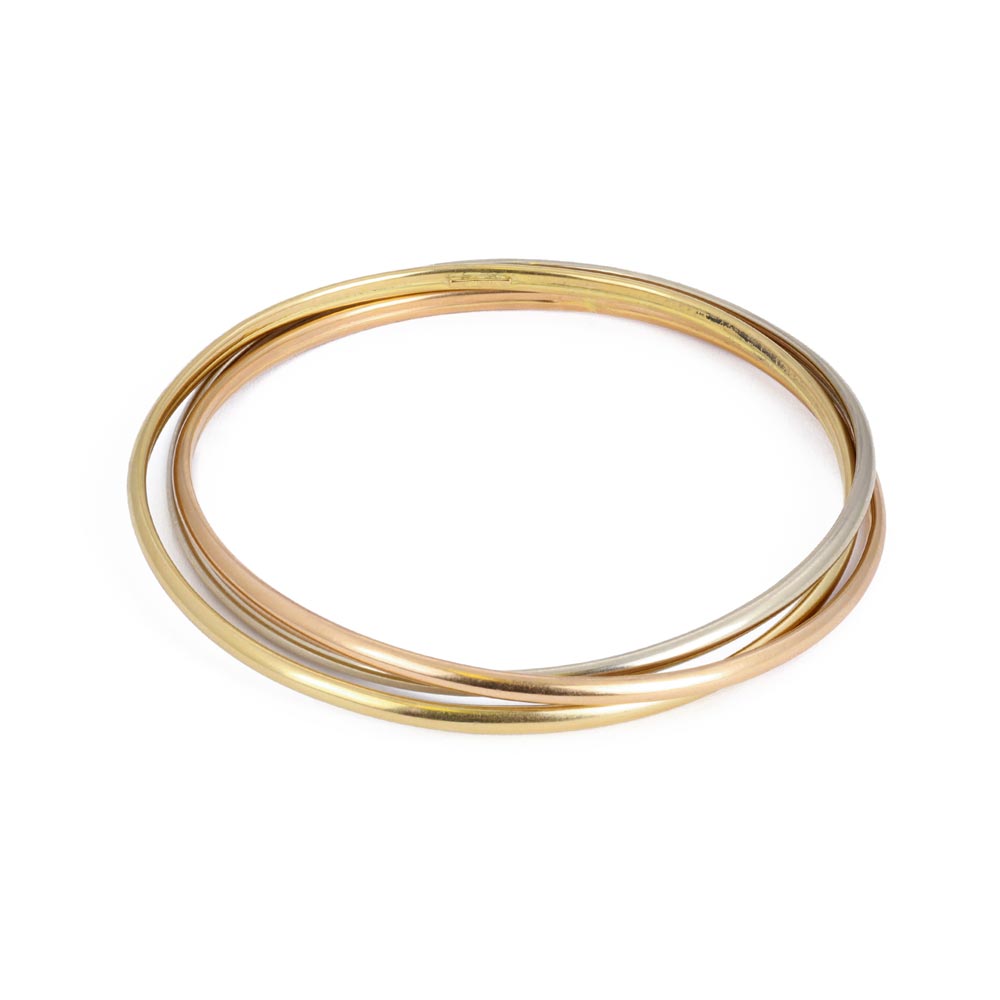 Bracelet en Or jaune, blanc et rose 18k - Style "3 Ors Trinity"
