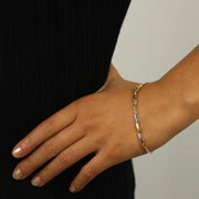 Bracelet or blanc et or jaune 18k 20 cm