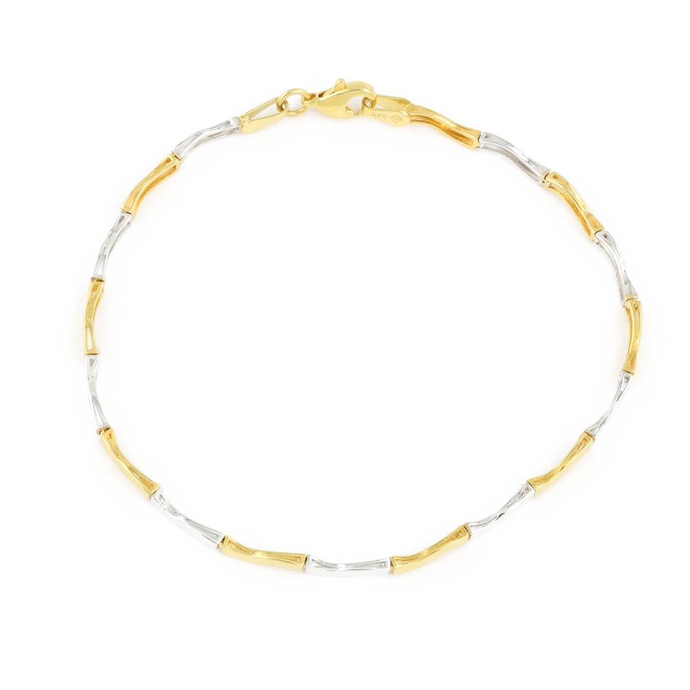 18k white and yellow gold bracelet 20 cm