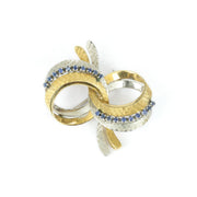 Broche deux Ors 18k avec Saphir Synthétique