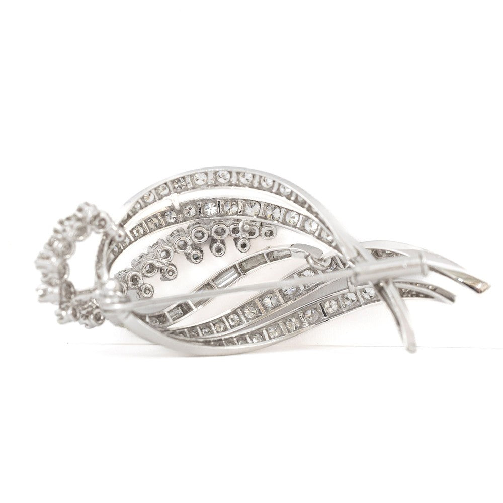 Broche en Or blanc 18k avec Diamants