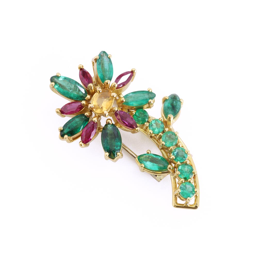 Broches émeraudes