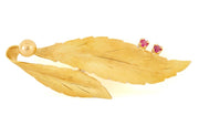 Broche en Or jaune 18k avec Rubis et Perle