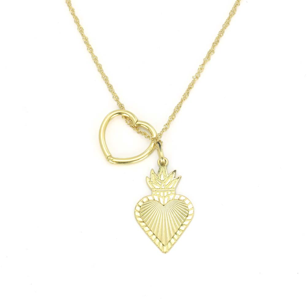 18k Yellow Gold Chain/Pendant - "Tous" - "Heart" Design