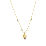 Chaine / Pendentif en Or jaune 18k - Maison "Tous" avec Citrine et Amethyste