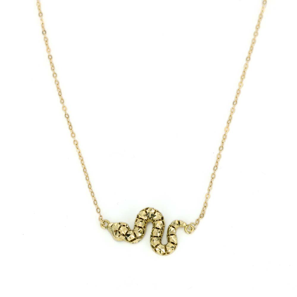 18k Yellow Gold Chain / Pendant - "Snake" Motif