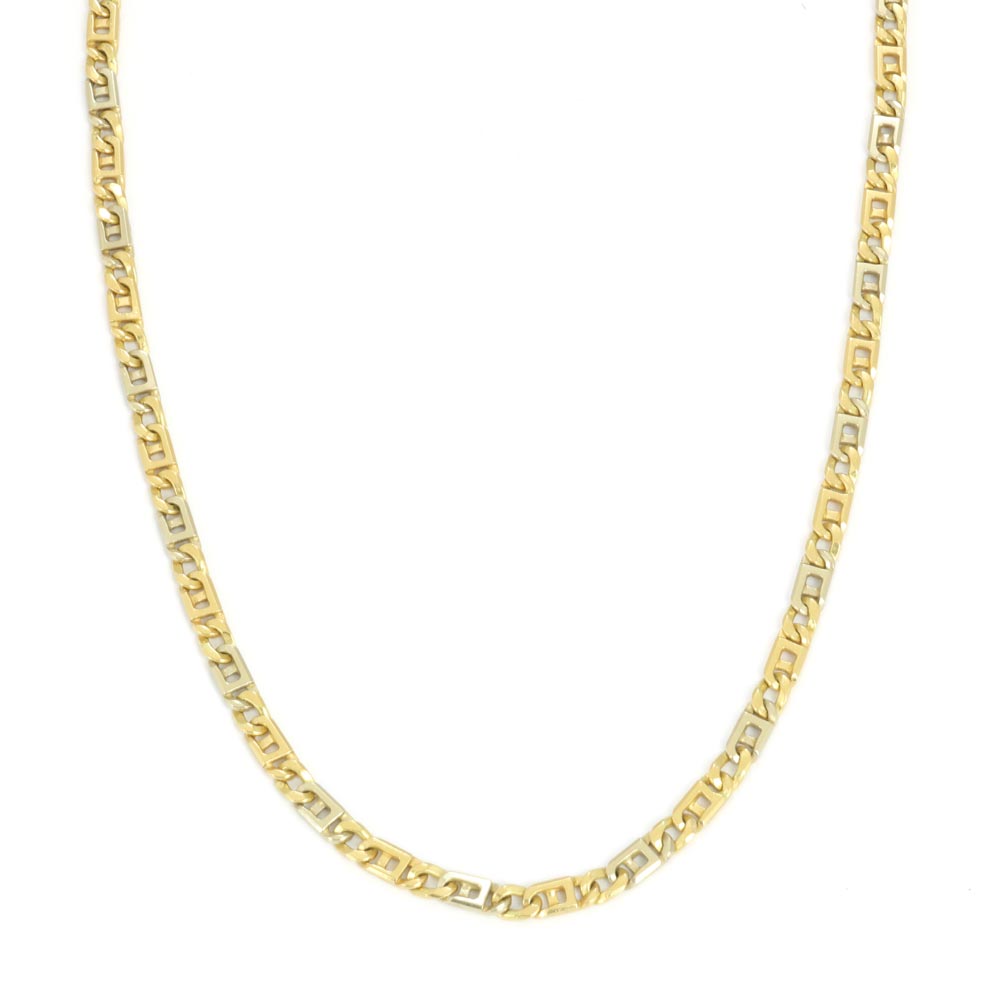Chaine deux Ors 18k - Maille "Figaro"
