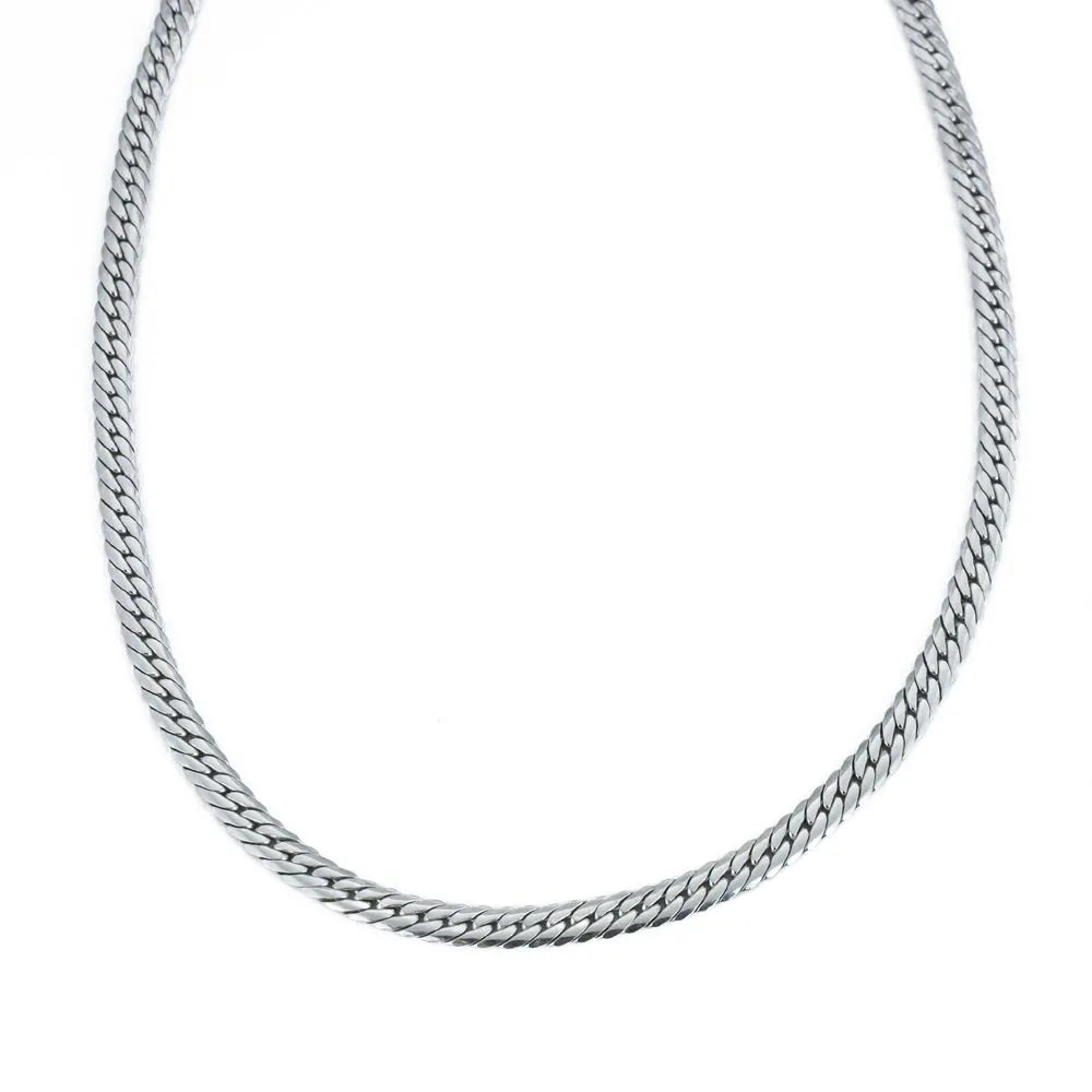 Chaine en Or blanc 18k - Maille Cubaine