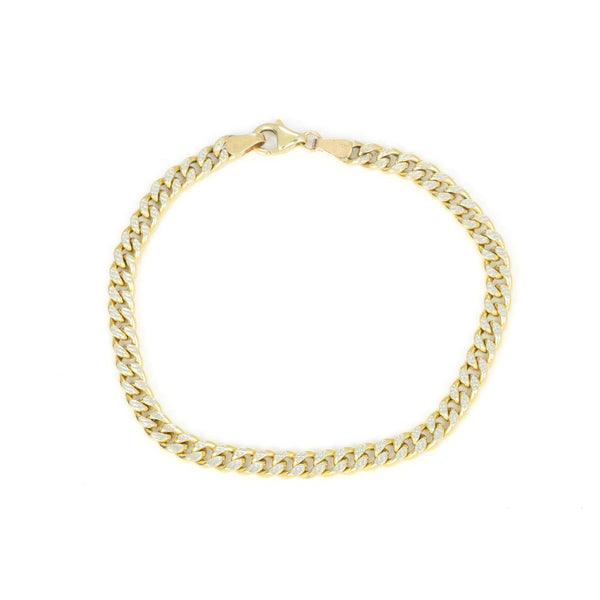 14k White and Yellow Gold Chain - Diamond-cut Curb Chain