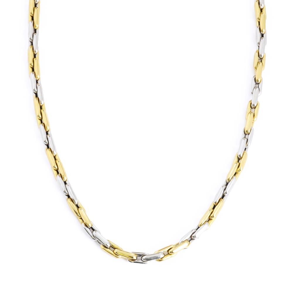 Chaine en Or blanc et jaune 18k