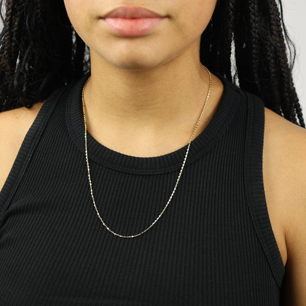 14k Yellow Gold Chain - Diamond Cut Chain