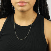 Chaine en Or jaune 14k - Maille Diamantée