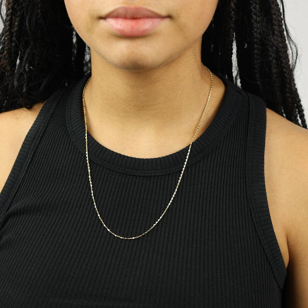 14k Yellow Gold Chain - Diamond Cut Chain