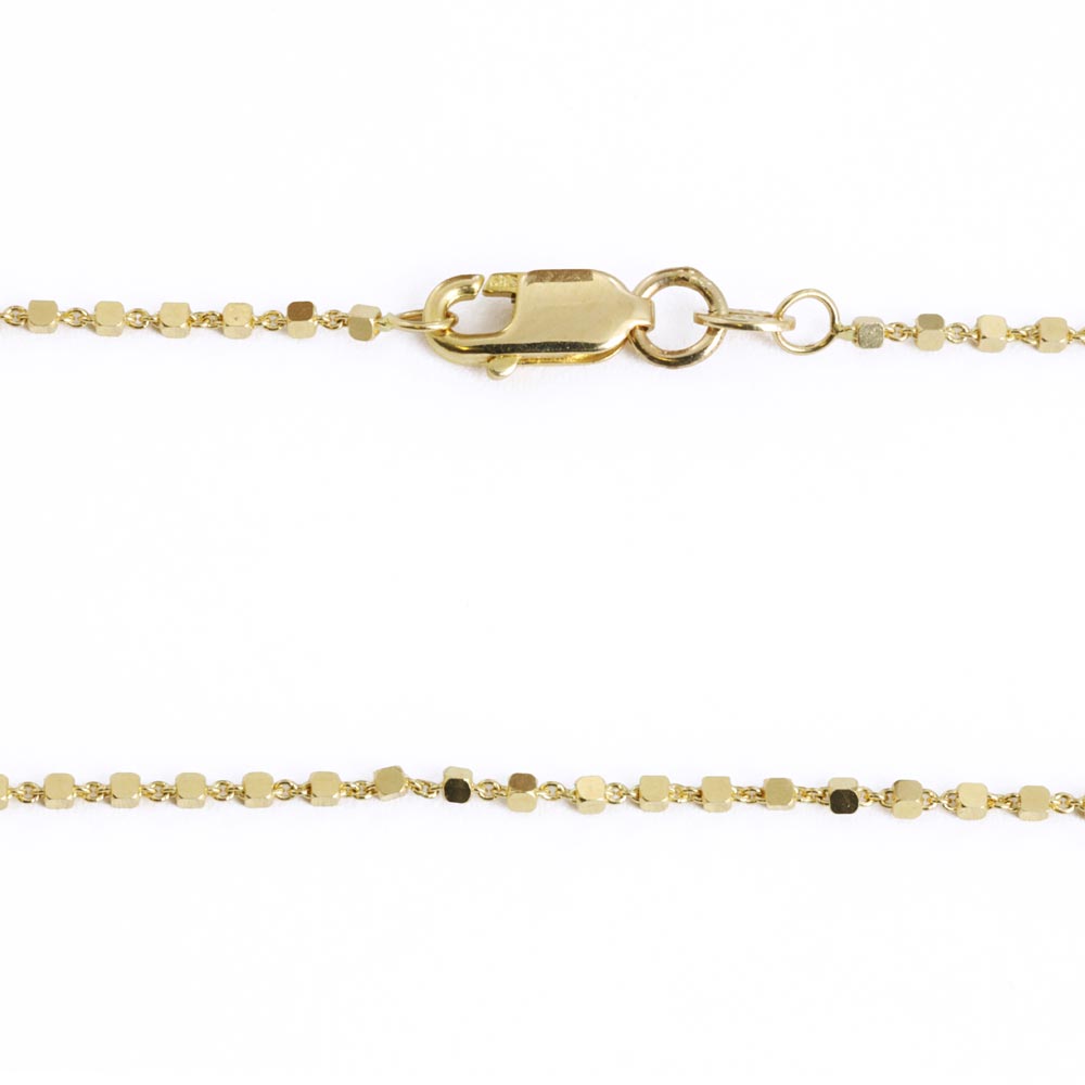 Chaine en Or jaune 14k - Maille Diamantée