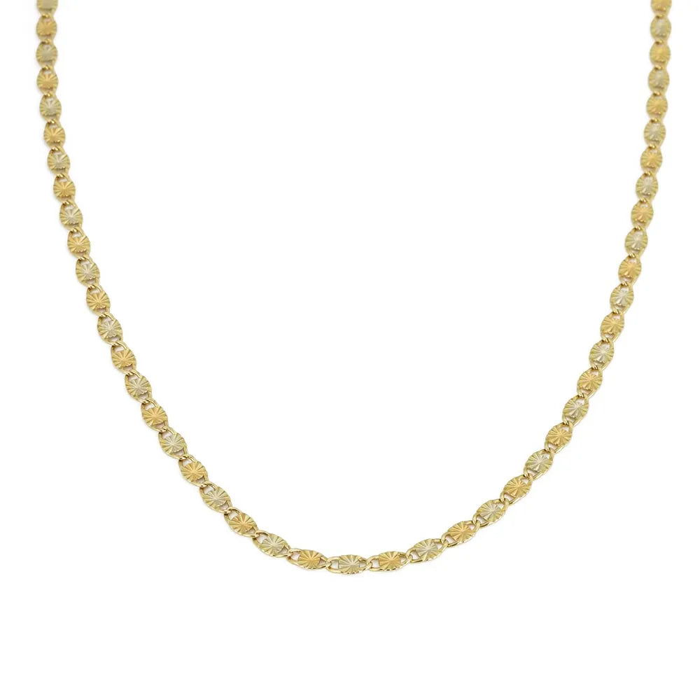 14k Yellow Gold Chain - Sculpted Filigree Link