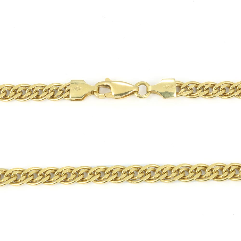 Chaine en Or jaune 18k - Maille "Forçat alternée"