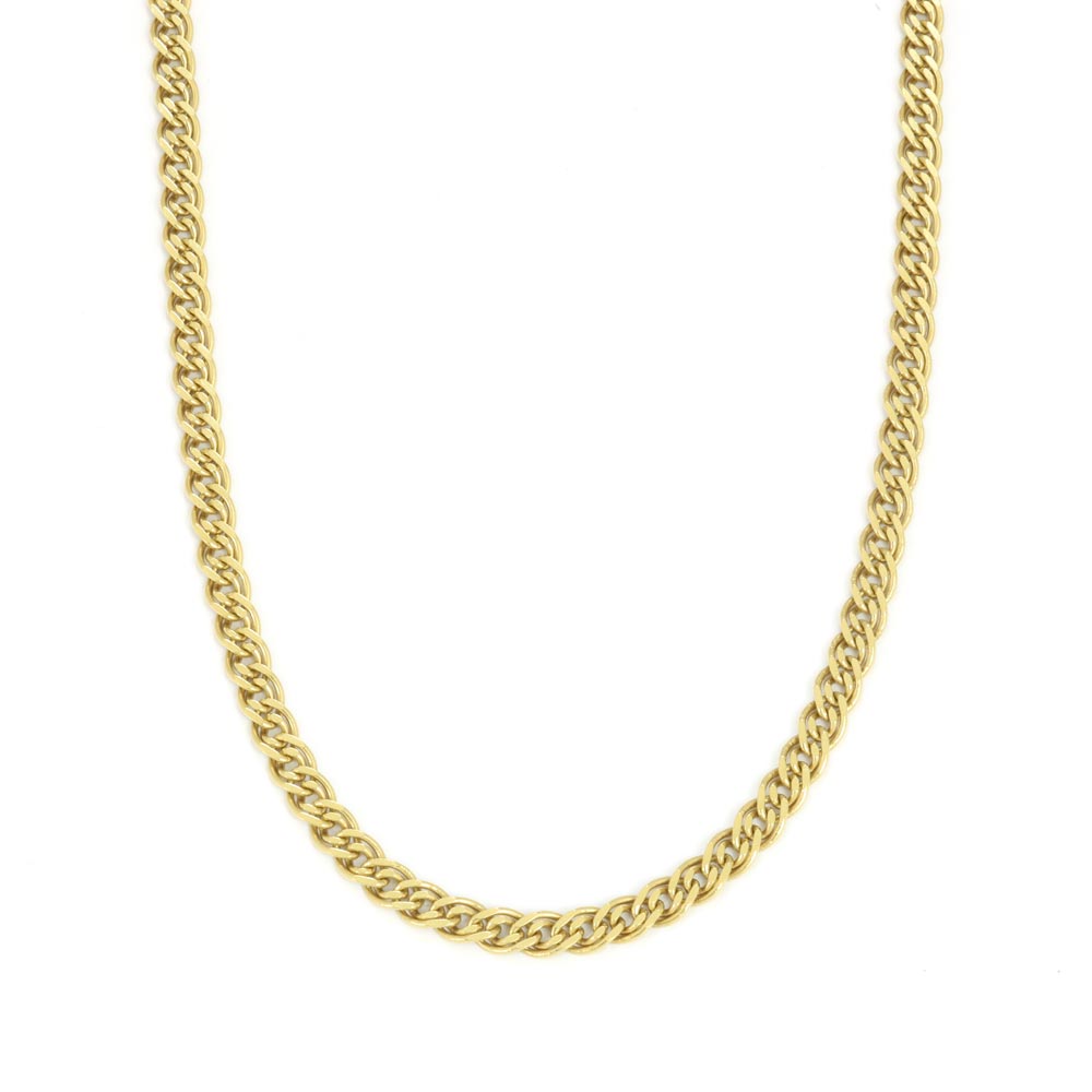 Chaine en Or jaune 18k - Maille "Forçat alternée"