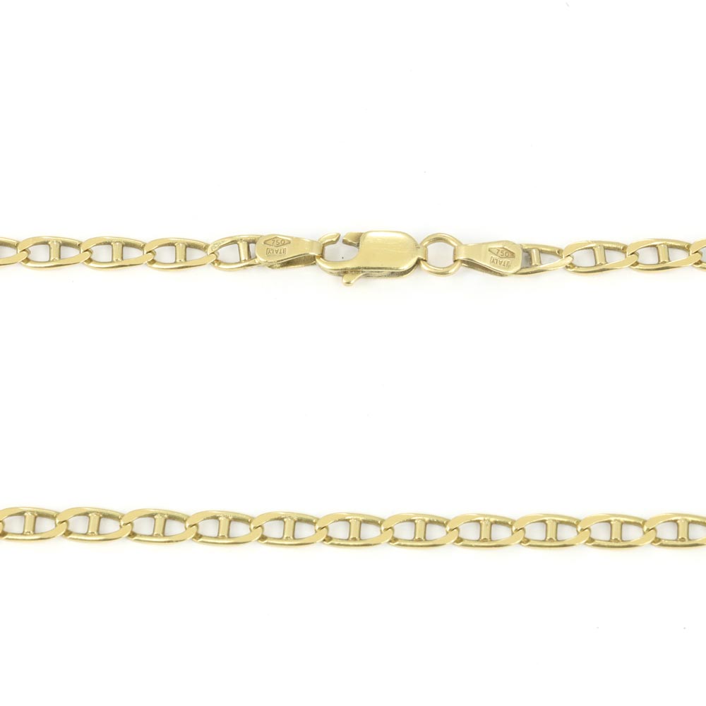 Chaine en Or jaune 18k - Maille "Forçat"
