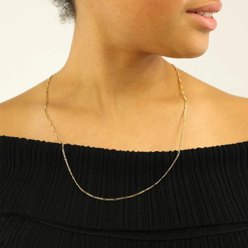 Chaine en Or jaune 18k - Maille Figaro
