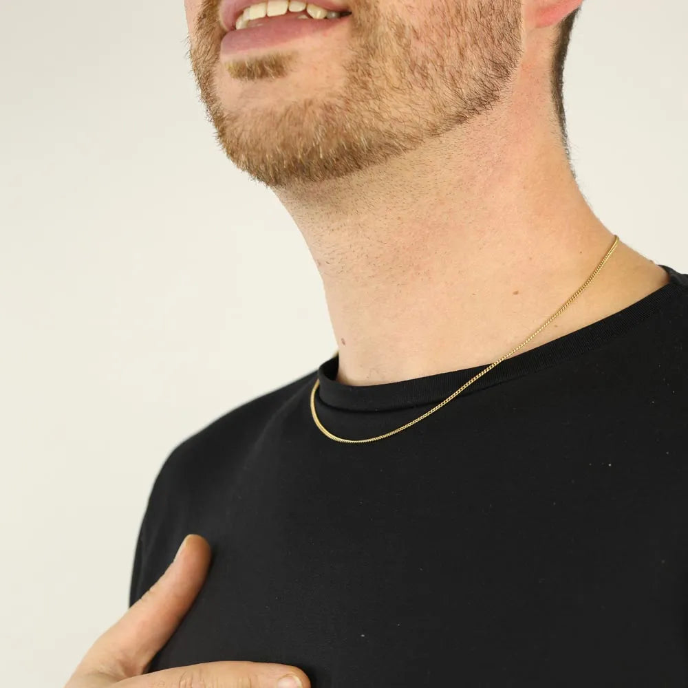 Chaine en Or jaune 18k - Maille Forçat