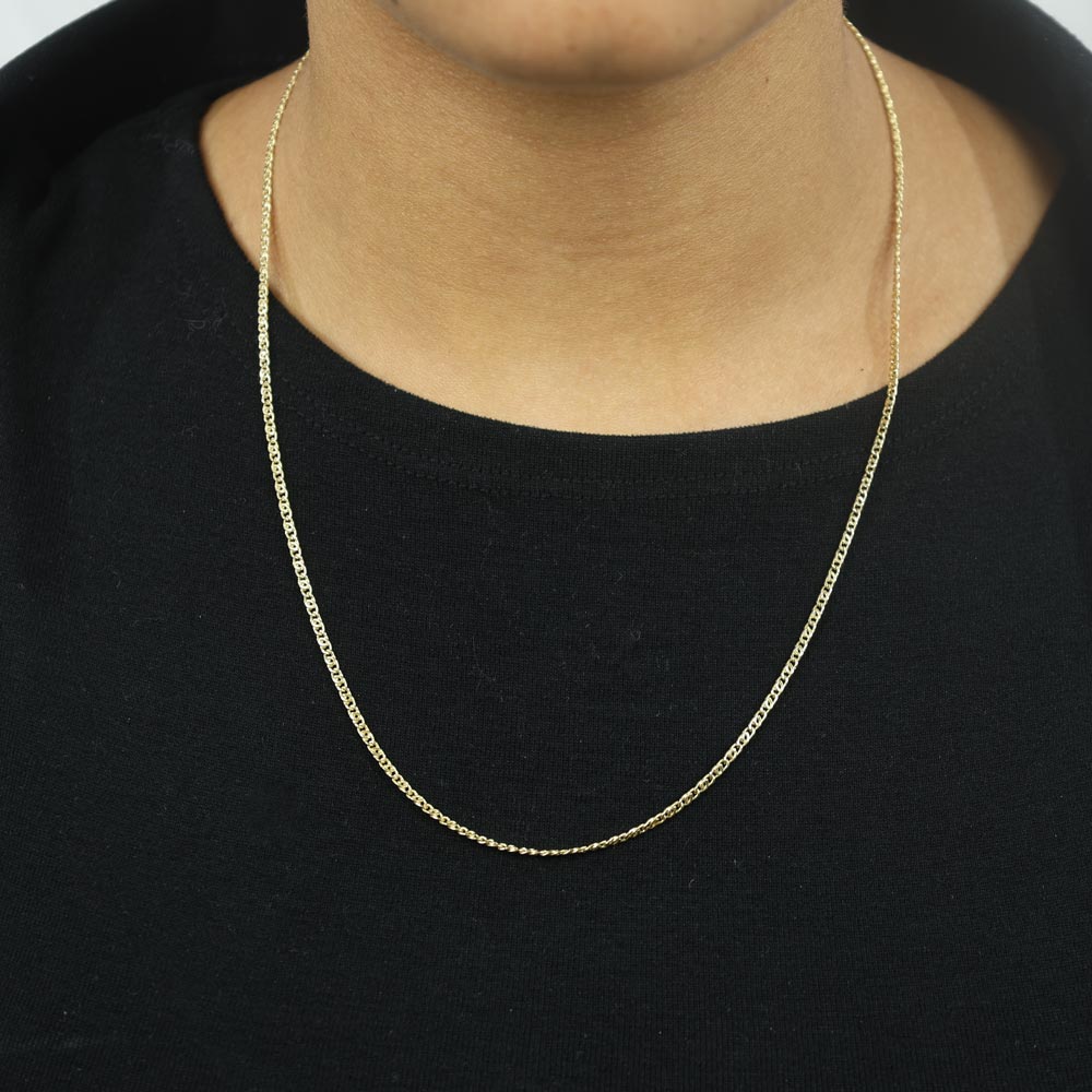 Chaine en Or jaune 18k - Maille Forçat/Gourmette