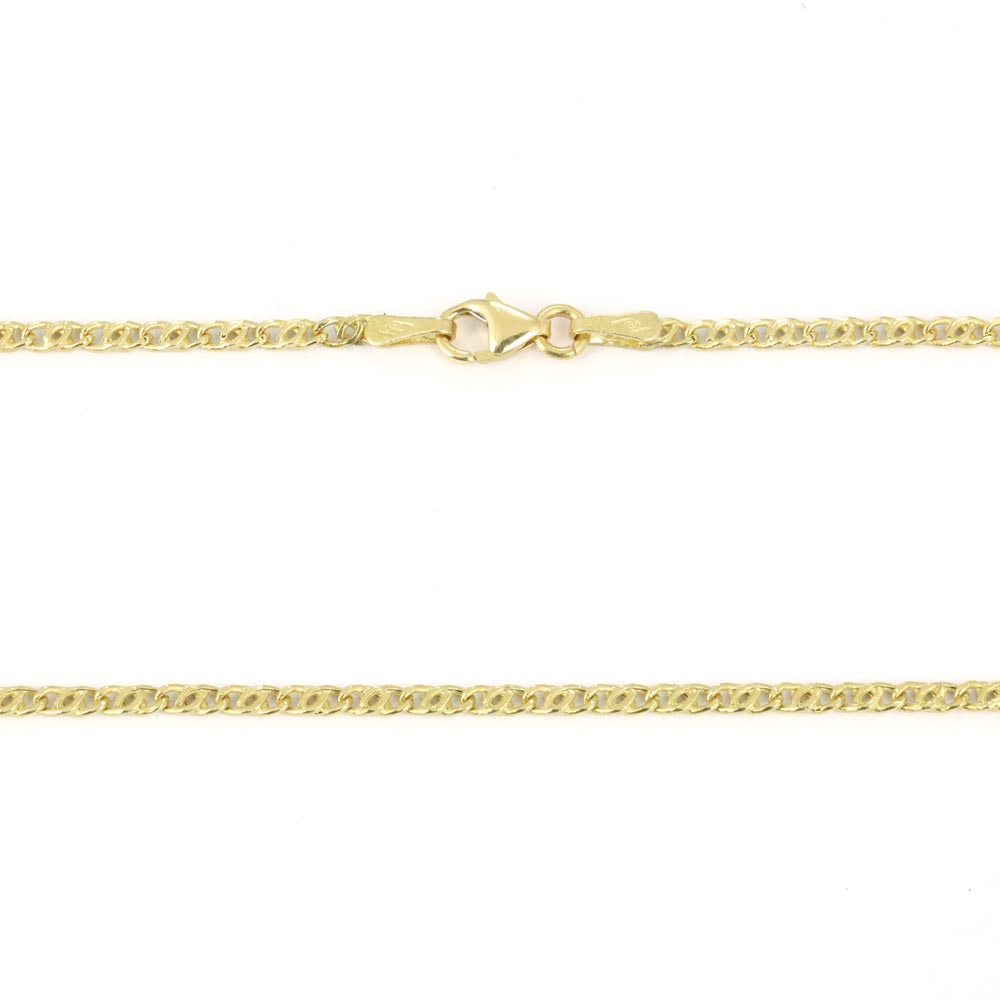 Chaine en Or jaune 18k - Maille Forçat/Gourmette