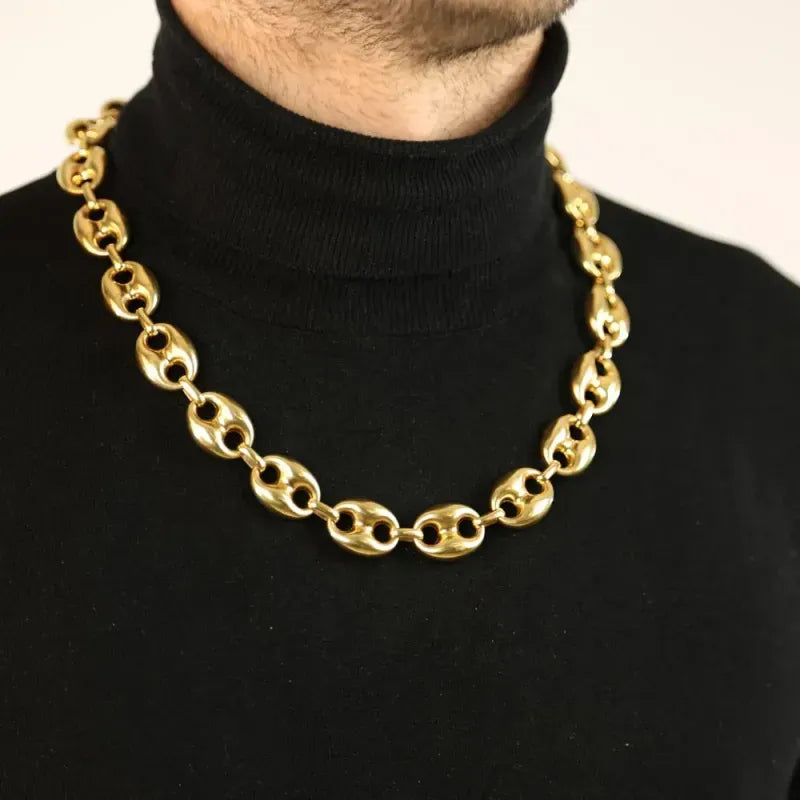Chaine en Or jaune 18k - Maille Grain de Café