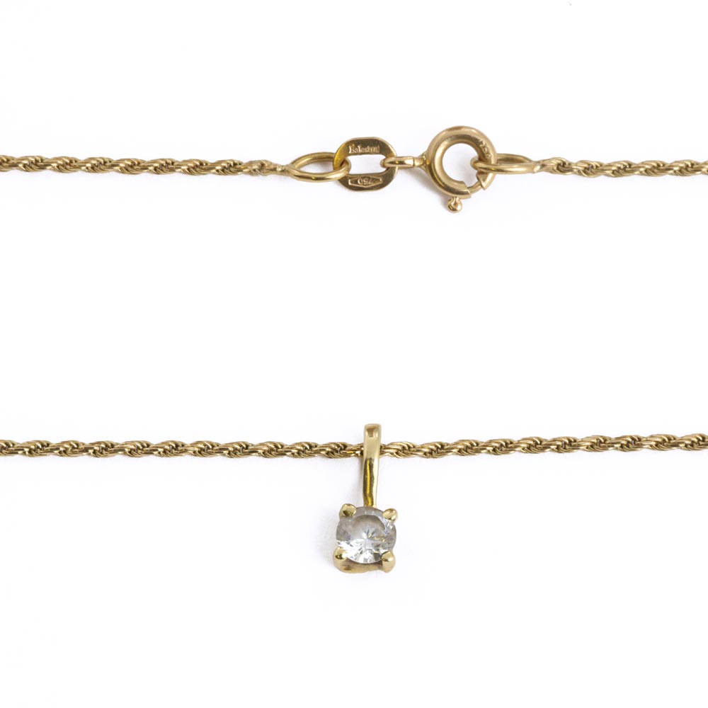 18K Yellow Gold Twisted Link Chain