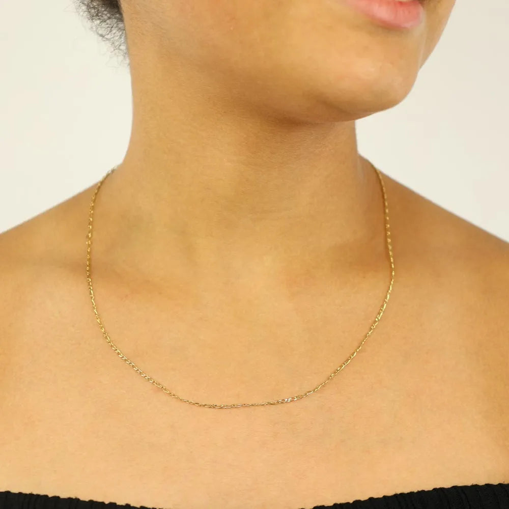 Chaine en Or jaune 18k - Maille alternée Ovale et Ronde