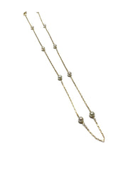 Chaine en Or jaune 18k avec Perles - Maille Forçat