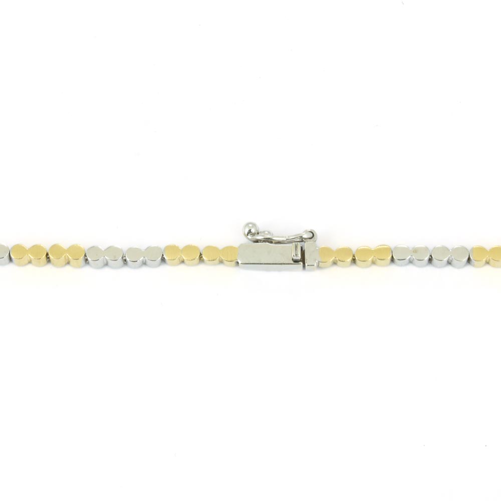 18K Yellow and White Gold Chain with Sapphire and Diamonds
