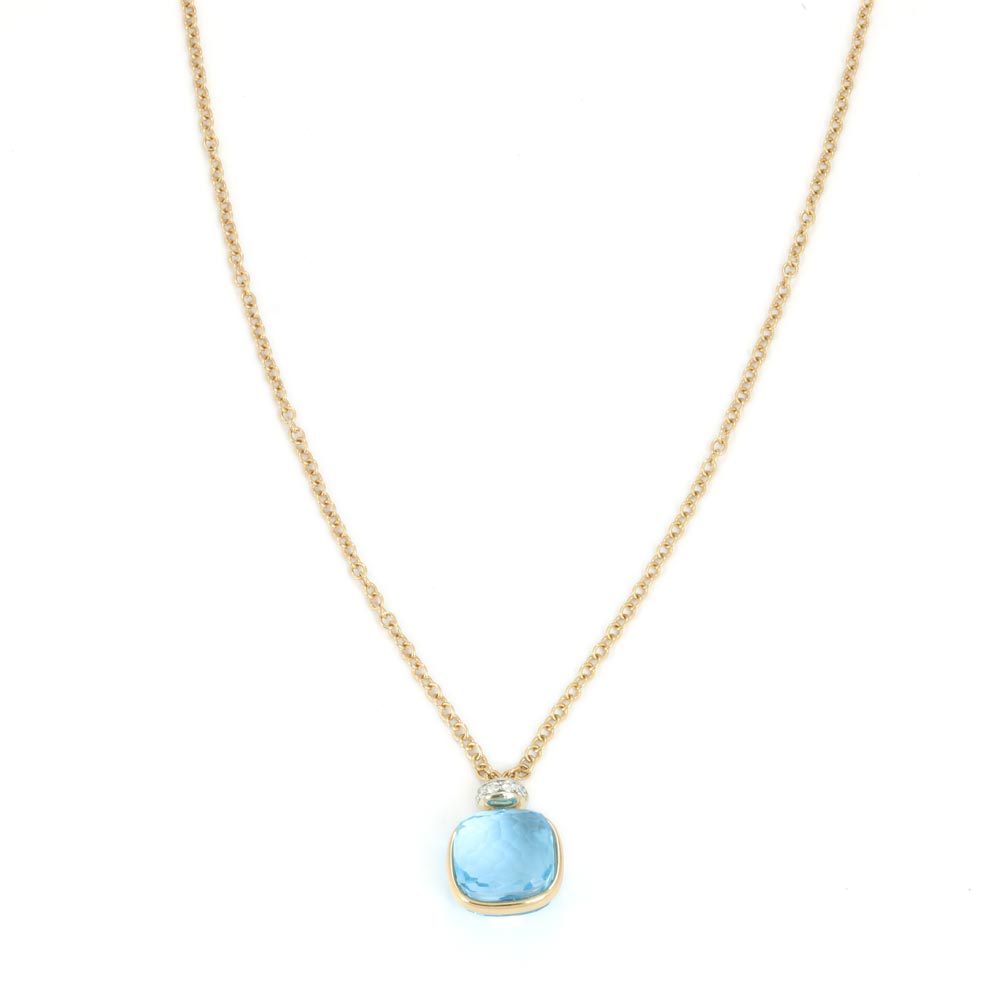 Collier "Nudo Pomellato" en Or 18k avec Diamants et Topaze