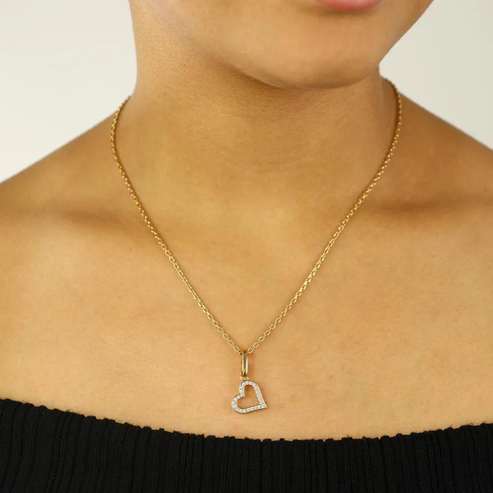 Collier Cartier en Or jaune 18k - Motif "Coeur" avec Diamants