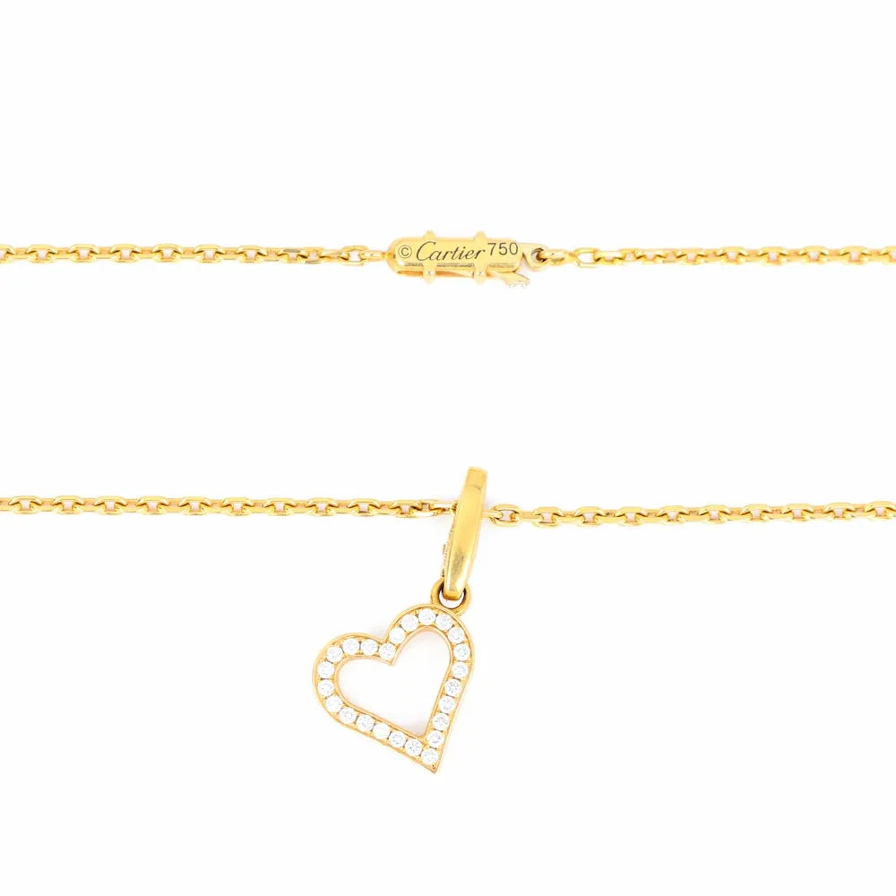 Collier Cartier en Or jaune 18k - Motif "Coeur" avec Diamants