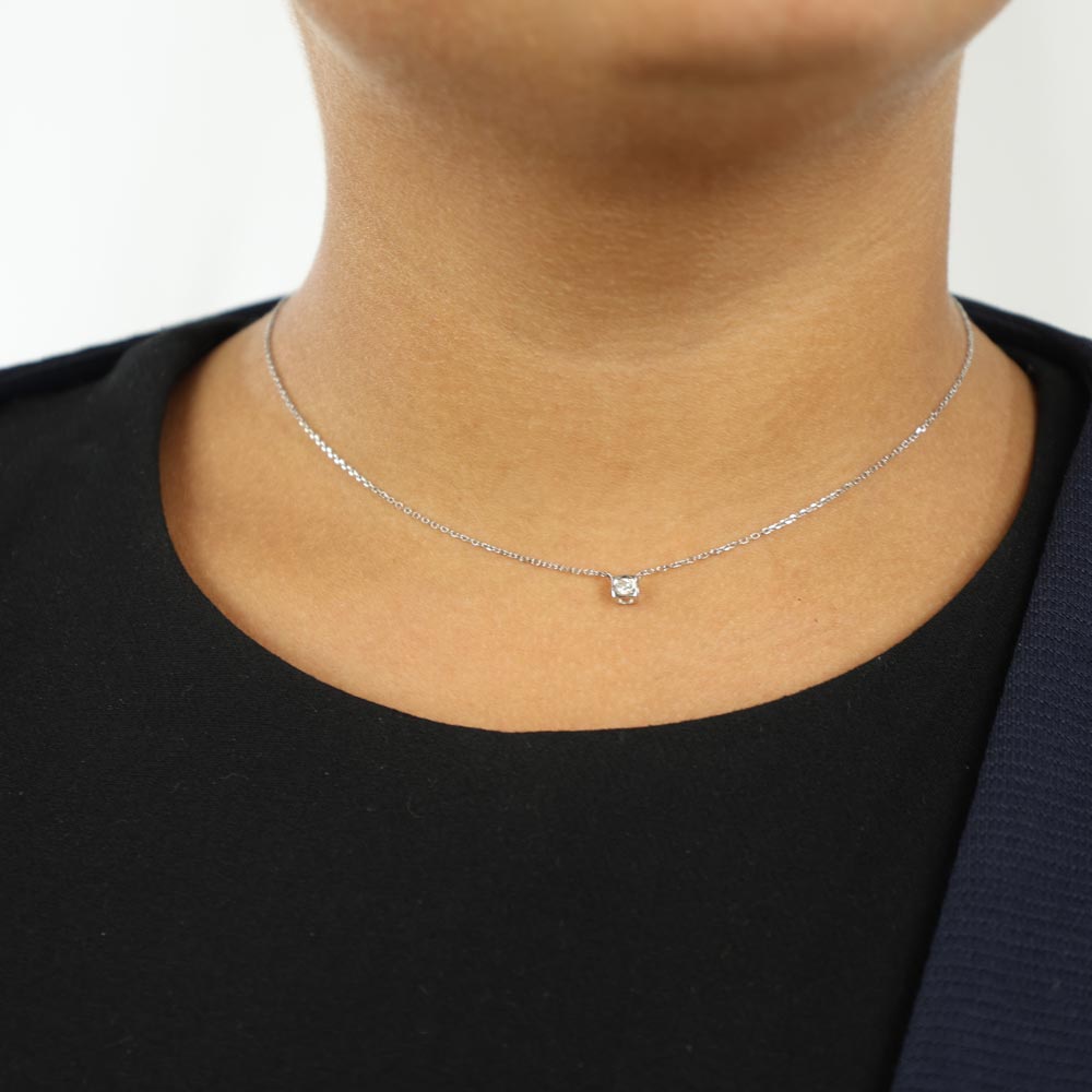 Dinh Van 18k White Gold Necklace with Diamond