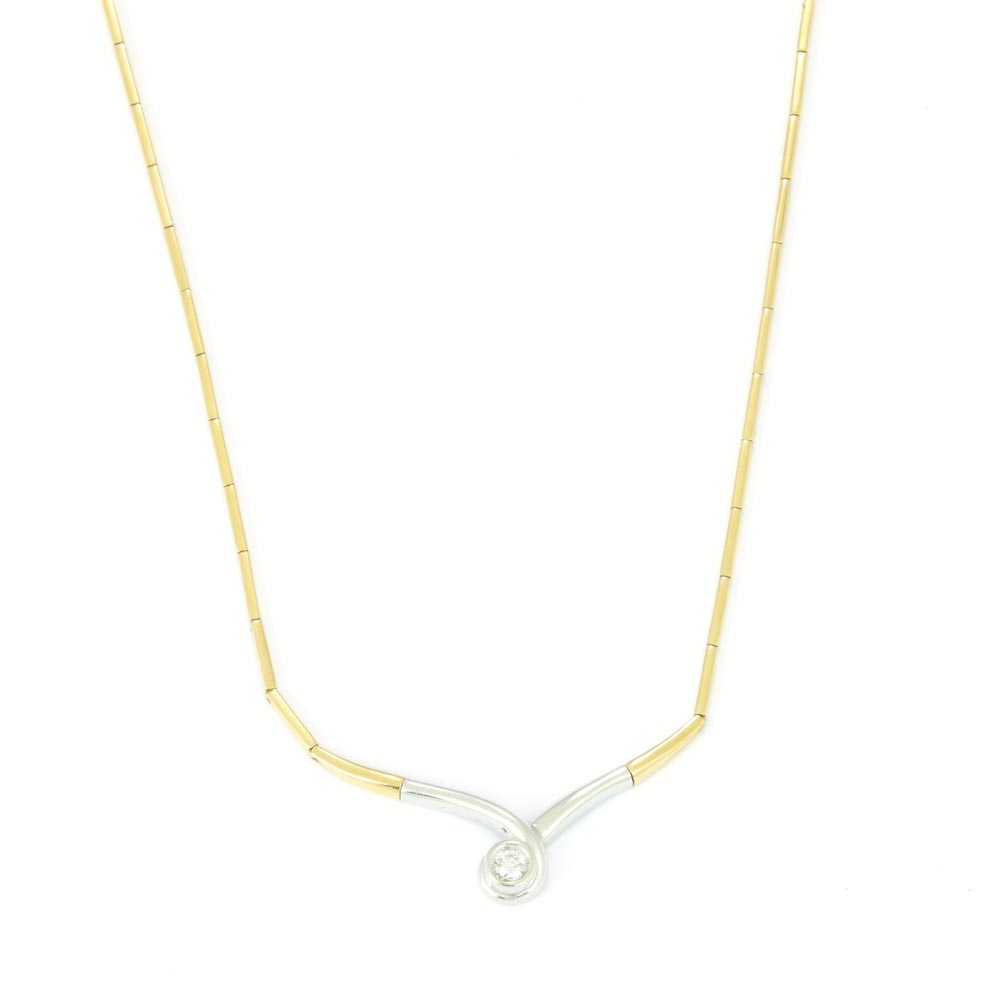 18k Two-Tone Gold Diamond Necklace