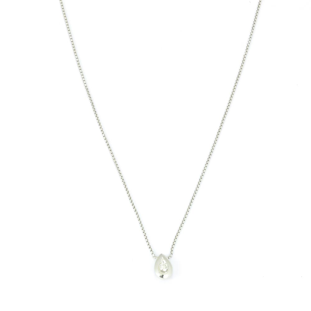 Collier en Or blanc 18k avec Diamant